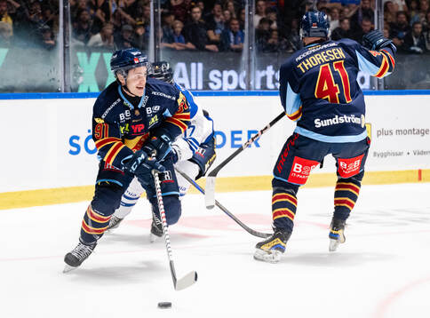 Djurgårdens Tyler Kelleher och Patrick Thoresen