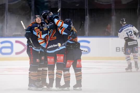 Djurgårdens Victor Eklund jublar