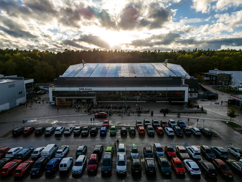 Drönarvy av ABB Arena