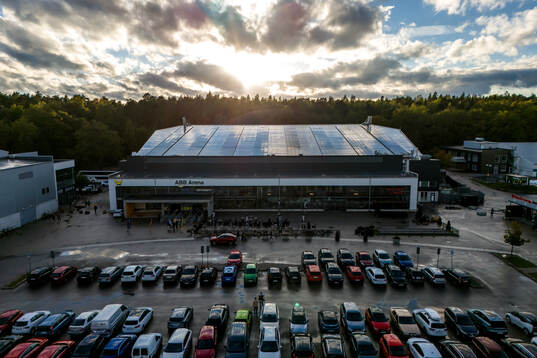 Drönarvy av ABB Arena
