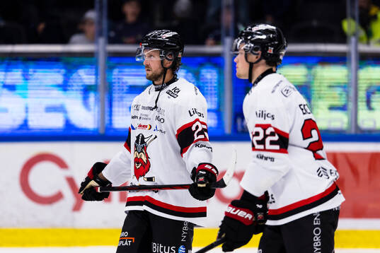 Nybro Vikings Alex Ciernik och Elliot Ekefjärd deppar