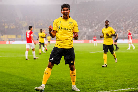 Ahmed Qasem of Elfsborg celebrates