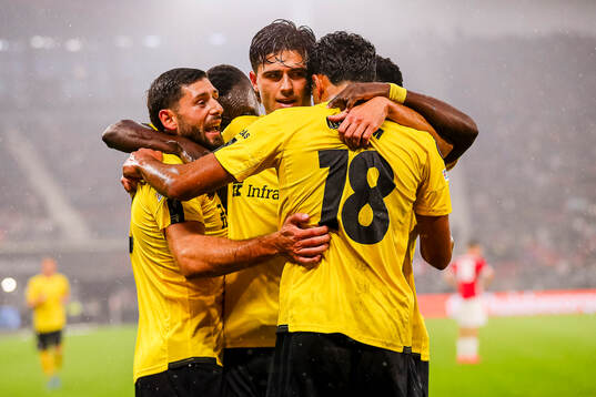 Ahmed Qasem of Elfsborg celebrates