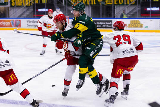 Almtunas Oscar Pentler och Björklövens Lucas Lagerberg