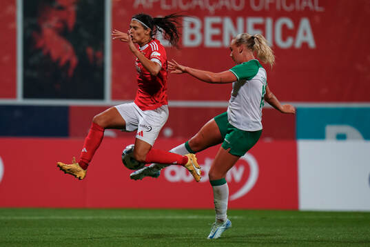 Ellen Wangerheim of Hammarby and Carole Costa of Benfica