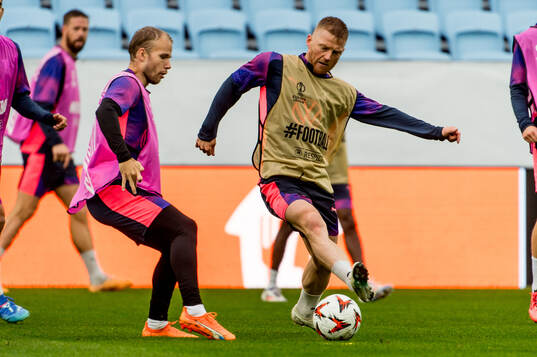 Oscar Lewicki and Anders Christiansen of Malmö FF