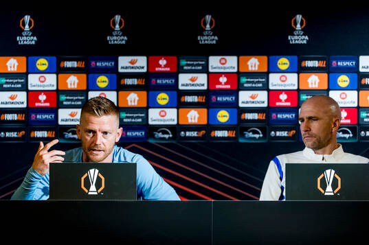 Anders Christiansen and head coach Henrik Rydström of
