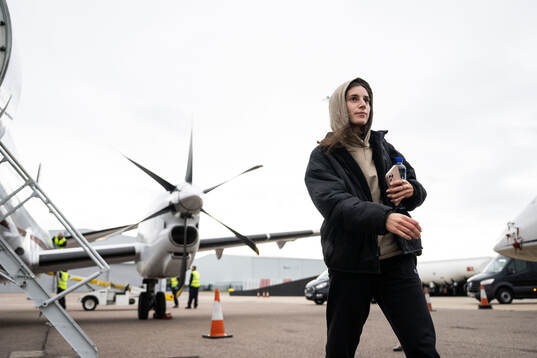 Clarissa Larisey of Häcken travel to London
