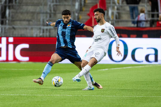 Djurgårdens Deniz Hummet och Brommapojkarnas André Calisir