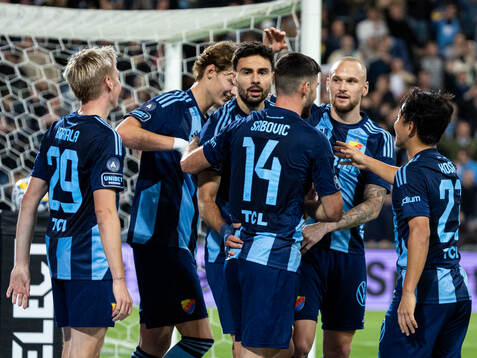 Djurgårdens spelare jublar