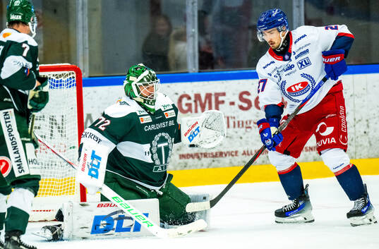 Tingsryds målvakt Pontus Eltonius och Oskarshamns Nolan