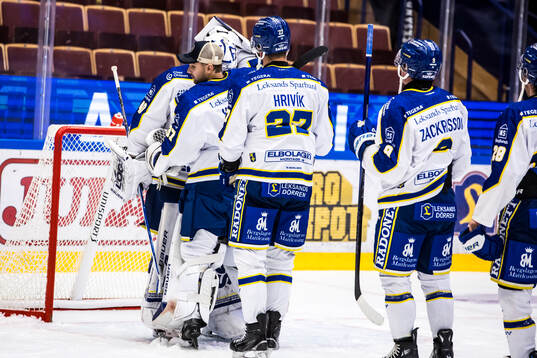 Leksands spelarna jublar