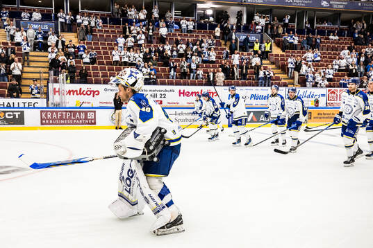 Leksands målvakt Mantas Armalis jublar