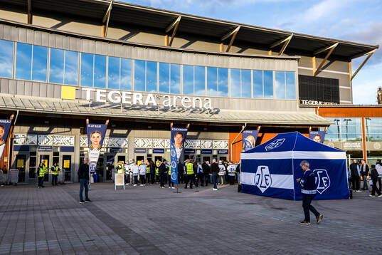 Tegera Arena innan ishockeymatchen i SHL mellan Leksand och