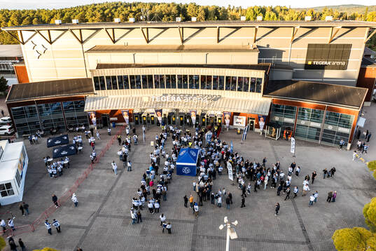 Tegera arena innan ishockeymatchen i SHL mellan Leksand och