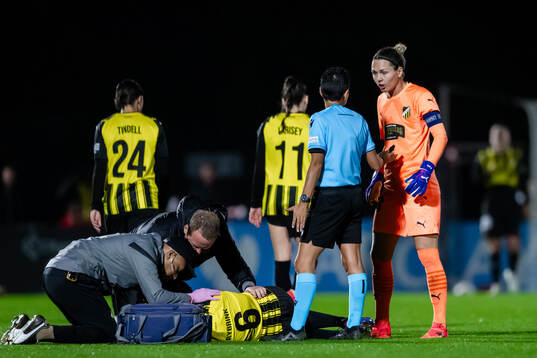 Josefine Rybrink of Häcken in pain