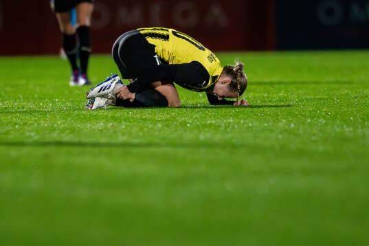 Anna Anvegård of Häcken in pain
