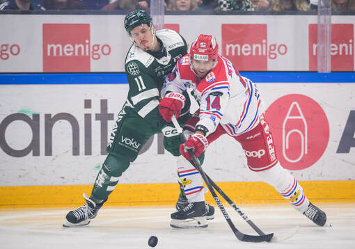 Färjestads Joakim Nygård och Timrås Emil Pettersson
