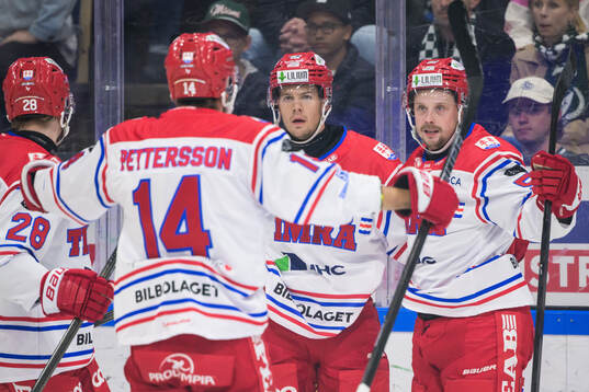 Timrås Filip Hållander, Jonathan Dahlén jublar
