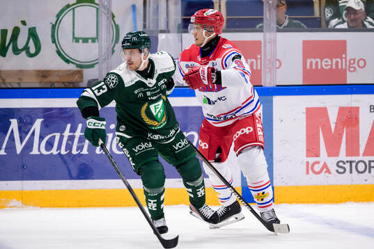 Färjestads Joel Kellman och Timrås Didrik Strömberg