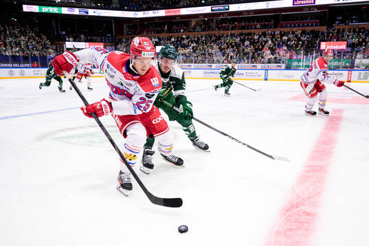 Timrås Linus Nässén och Färjestads Joakim Nygård