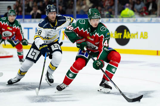 HV71s Olle Alsing och Frölundas Noah Dower Nilsson