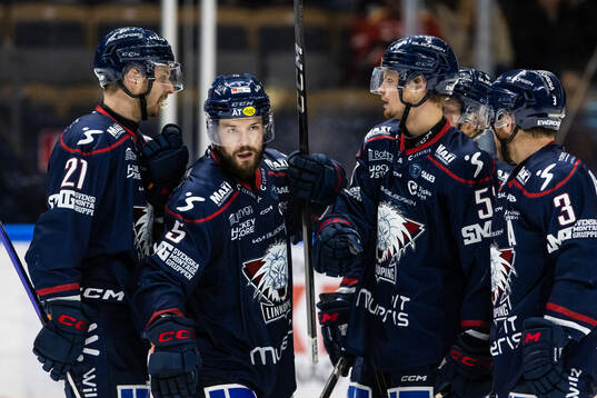 Linköpings Oscar Fantenberg jublar med lagkamrater