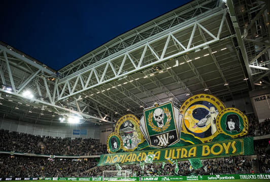 Hammarby Ett tifo från Hammarbys supportrar