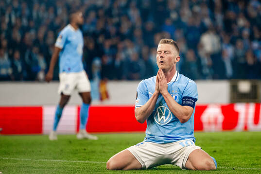 Anders Christiansen of Malmö FF looks dejected