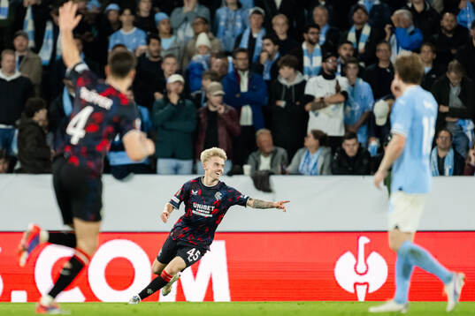 Ross McCausland of Rangers celebrates