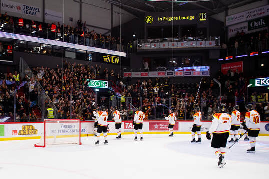 Brynäs jublar med supportar