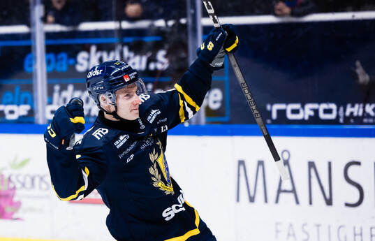Södertäljes Egor Polin jublar