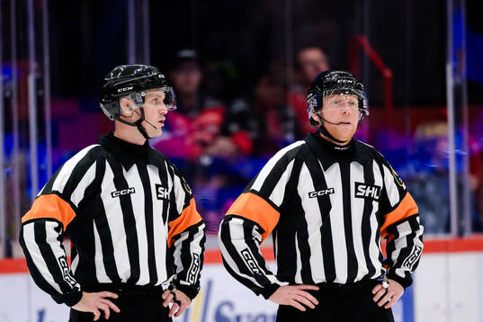 Domare Stefan Leijonklo och Domare Mikael Holm