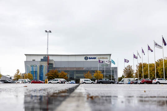 Exteriör vy av SAAB Arena