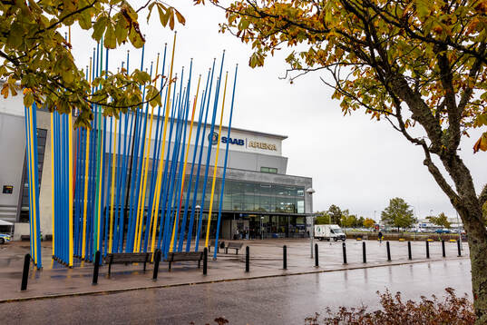 Exteriör vy av SAAB Arena