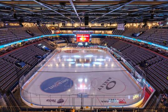 Interiör vy av SAAB Arena