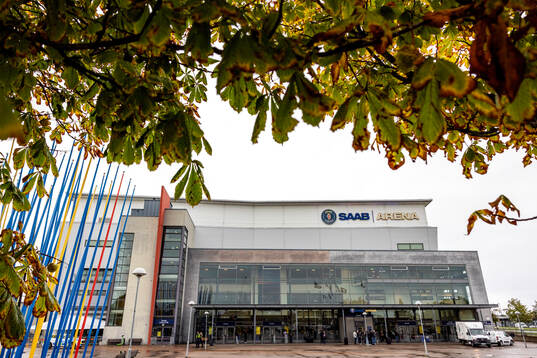 Exteriör vy av SAAB Arena