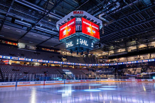 Interiör vy av SAAB Arena