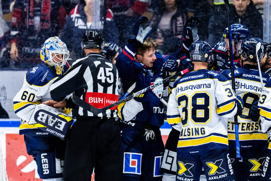 HV71s målvakt Hugo Alnefelt och Linköpings Christoffer Ehn