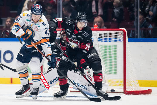 Växjös Ludvig Nilsson och Malmö Redhawks Jakub Galvas