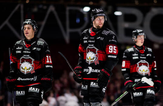 Malmö Redhawks Nikola Pasic och Carl Persson deppar