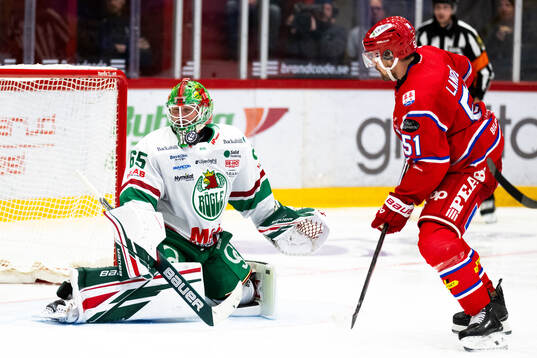 Rögles målvakt Christoffer Rifalk och Timrås Anton Lander