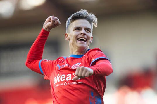 Helsingborgs Adrian Svanbäck jublar
