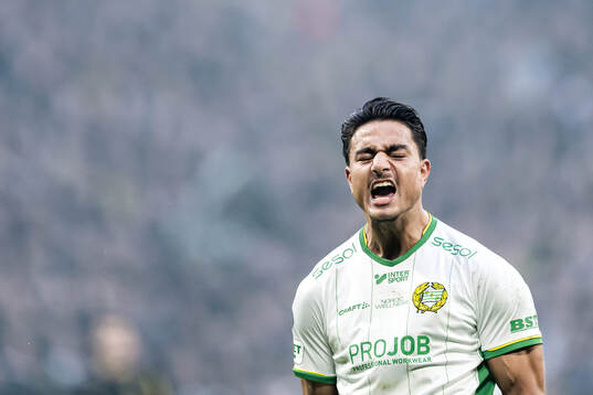 Hammarbys Jusef Erabi reagerar