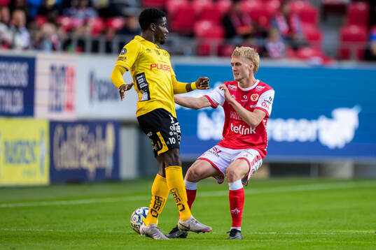Elfsborgs Michael Baidoo och Kalmars Rony Jansson