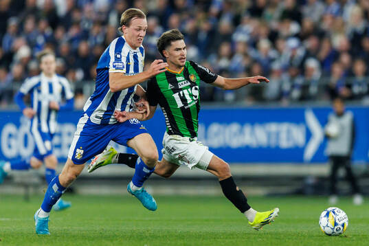 IFK Göteborgs Adam Carlén och GAIS William Milovanovic