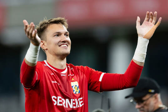 IFK Göteborgs målvakt Jacob Karlström jublar