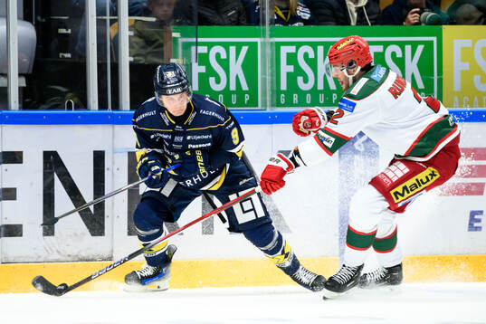 HV71s Hugo Pettersson och MoDos David Rundblad