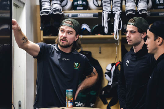 Färjestads Linus Johansson, Viktor Lodin och Michael
