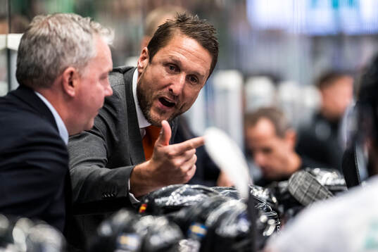 Malmö Redhawks tränare Tomas Kollar reagerar